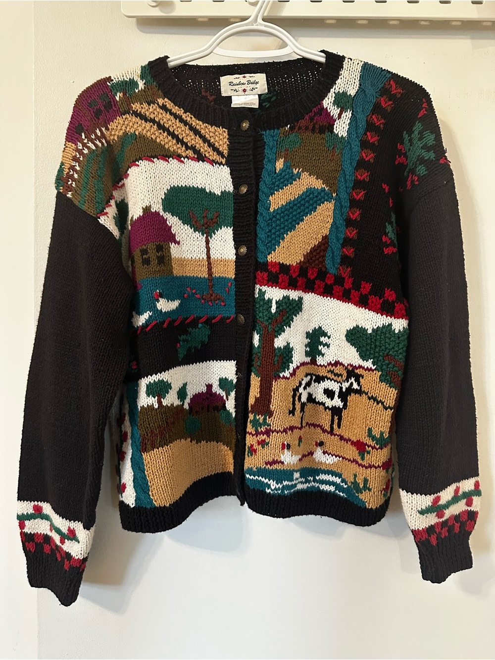 Hand Knit Vintage 100% Cotton/Ramie Cardigan